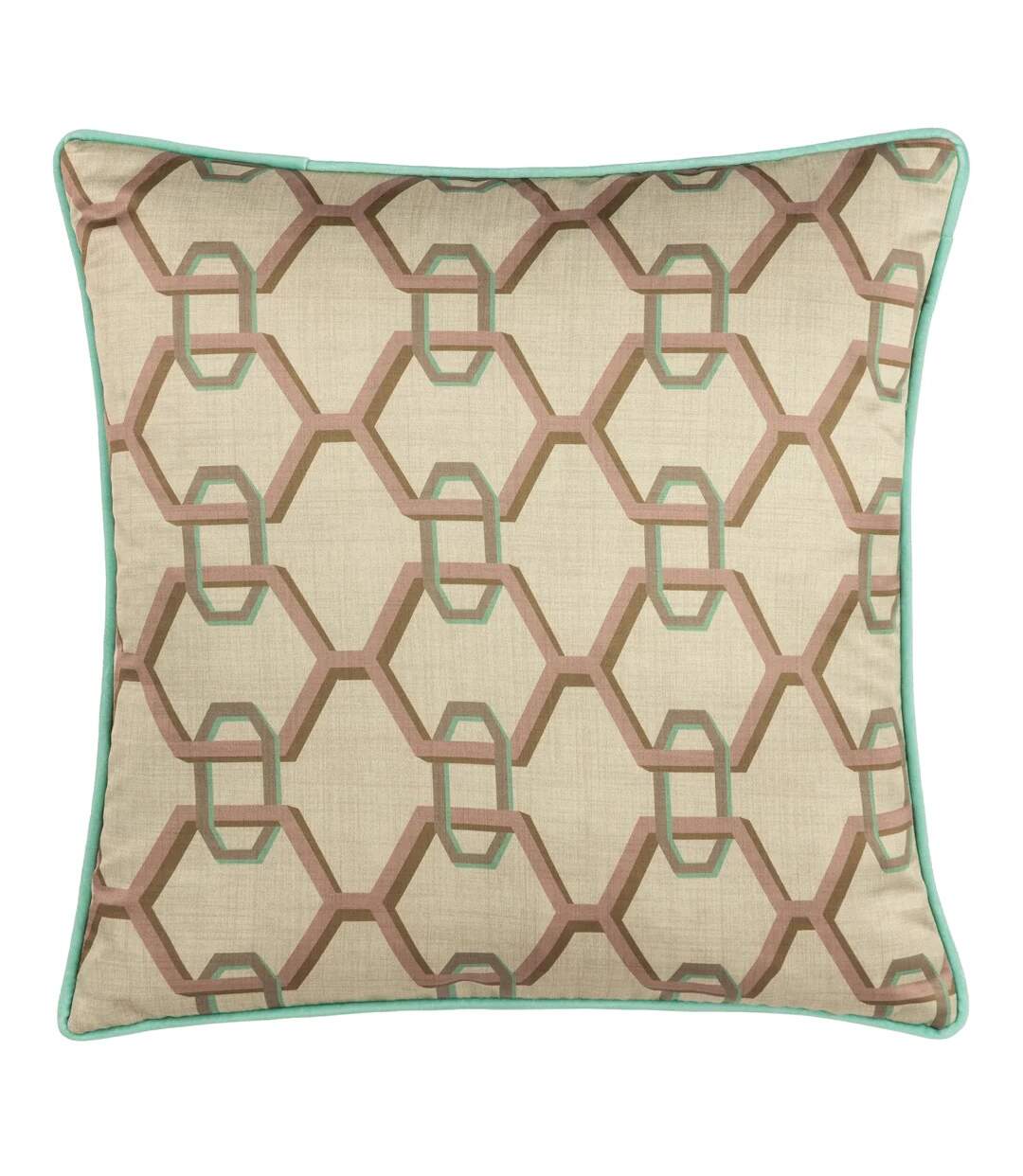 Carnaby satin chain geometric cushion cover 45cm x 45cm ivory Paoletti