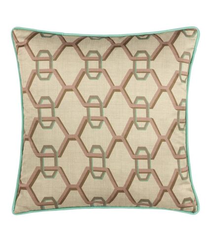 Paoletti Carnaby Satin Chain Geometric Throw Pillow Cover (Ivory) (45cm x 45cm) - UTRV3171