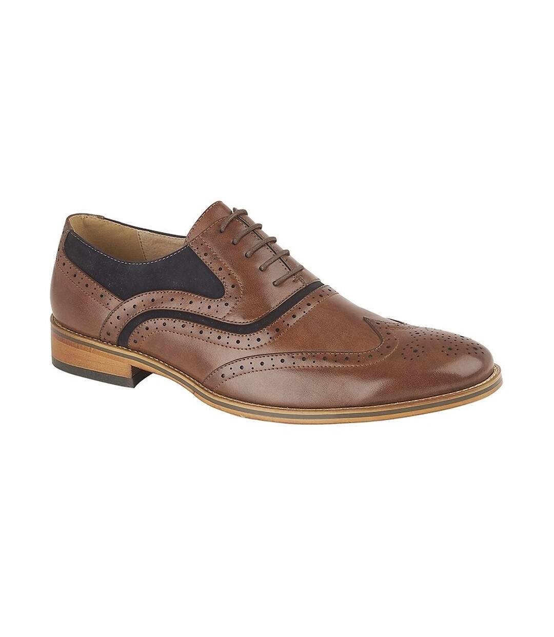 Chaussures oxfords brogue homme marron Goor