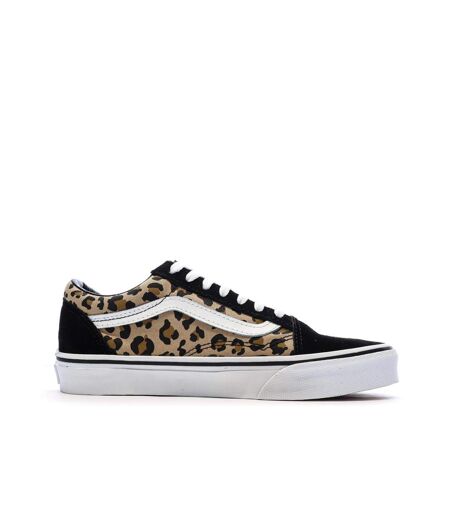 Baskets noir/léopard femme vans old skool animalier