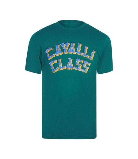 T-shirt Motif/style Logo Superposé Homme Vert Cavalli Class
