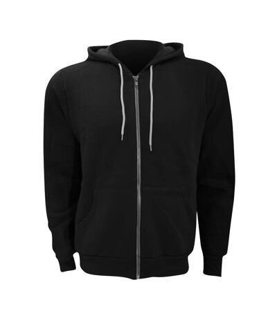 Canvas Unisex Zip-up Polycotton Fleece Hooded Sweatshirt / Hoodie (Black) - UTBC1337