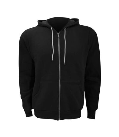 Canvas Unisex Zip-up Polycotton Fleece Hooded Sweatshirt / Hoodie (Black)