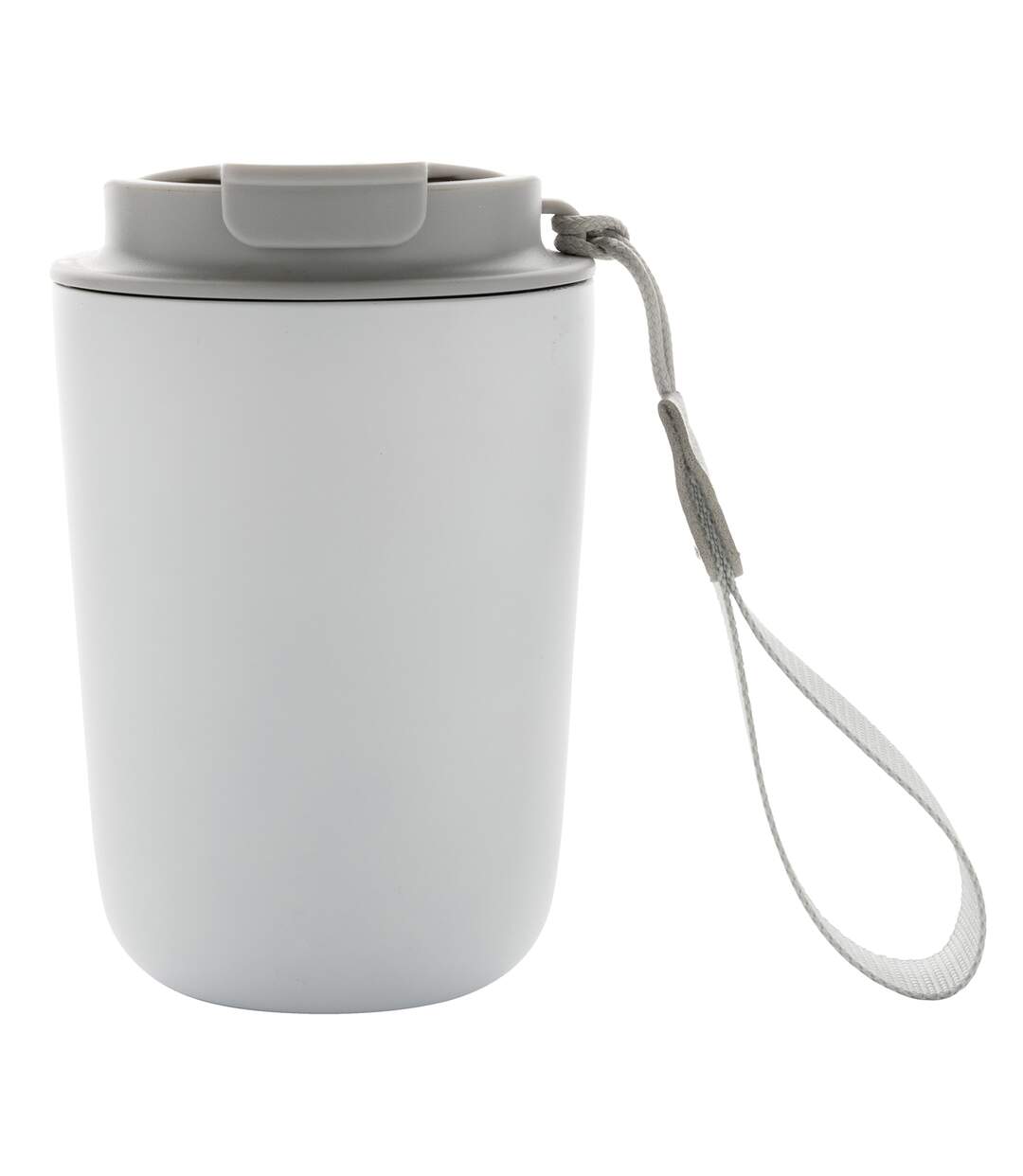 Cuppa lanyard recycled stainless steel tumbler one size white XD Collection-1