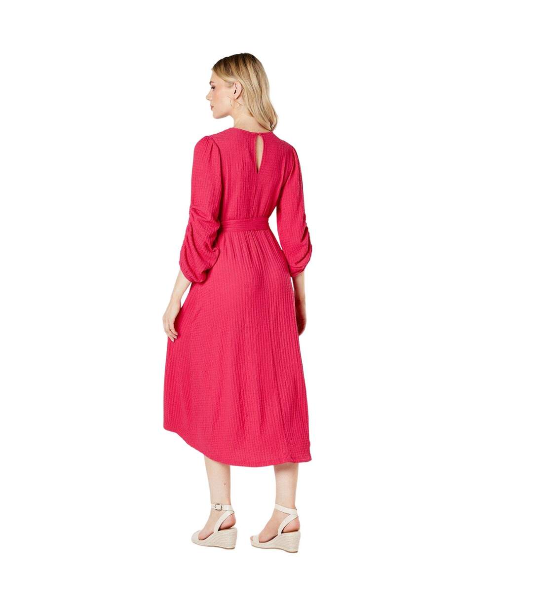 Robe mi-longue femme rose Principles-2