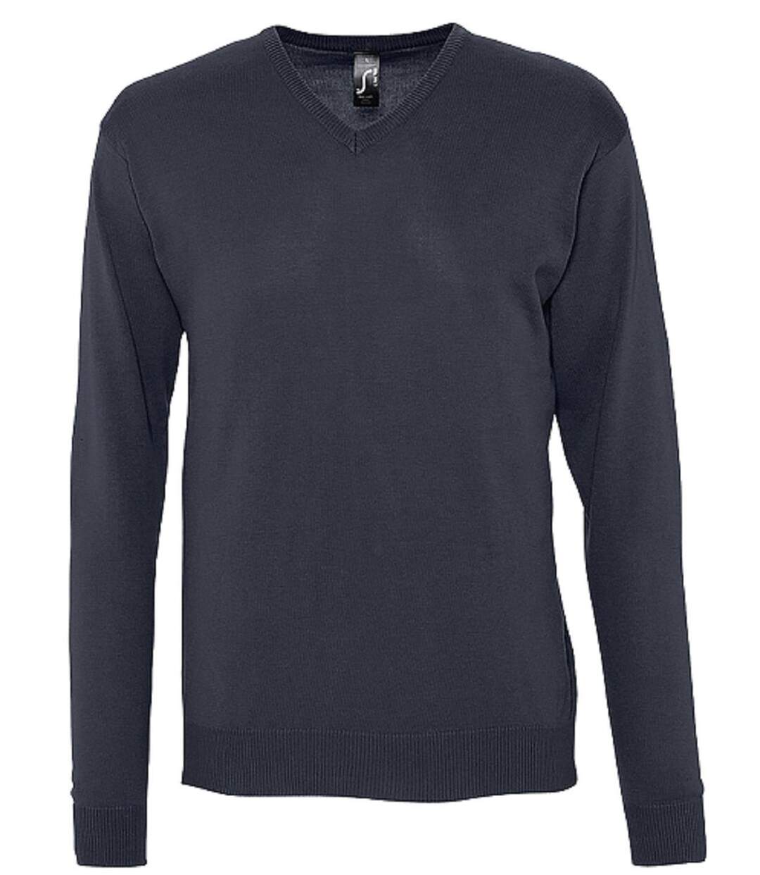 Pull col V - Homme - 90000 - bleu marine-2