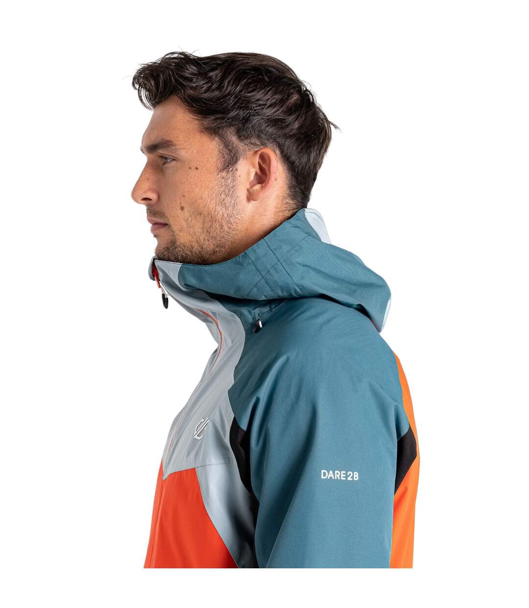 Mens cornice waterproof jacket trail blaze orange/slate grey Dare 2B-4