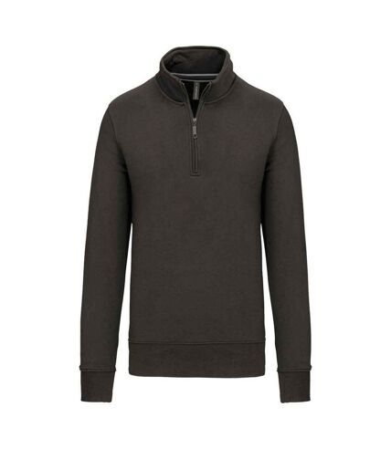 Kariban Mens Zip Neck Sweatshirt (Dark Grey) - UTPC6320