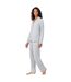 Ensemble De Pyjama Long Motif/style Passepoil Contrasté Femme Gris DKNY-4
