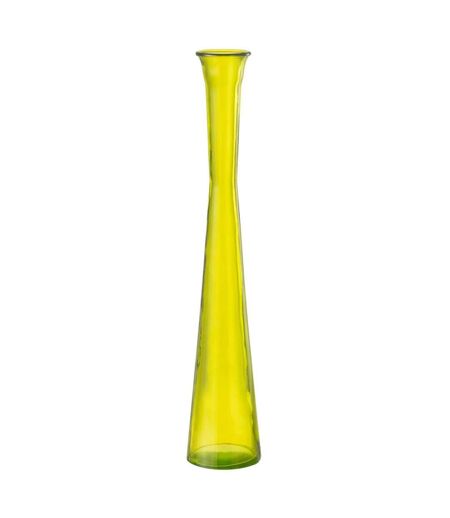 Vase Tube en Verre Stripe 51cm Jaune