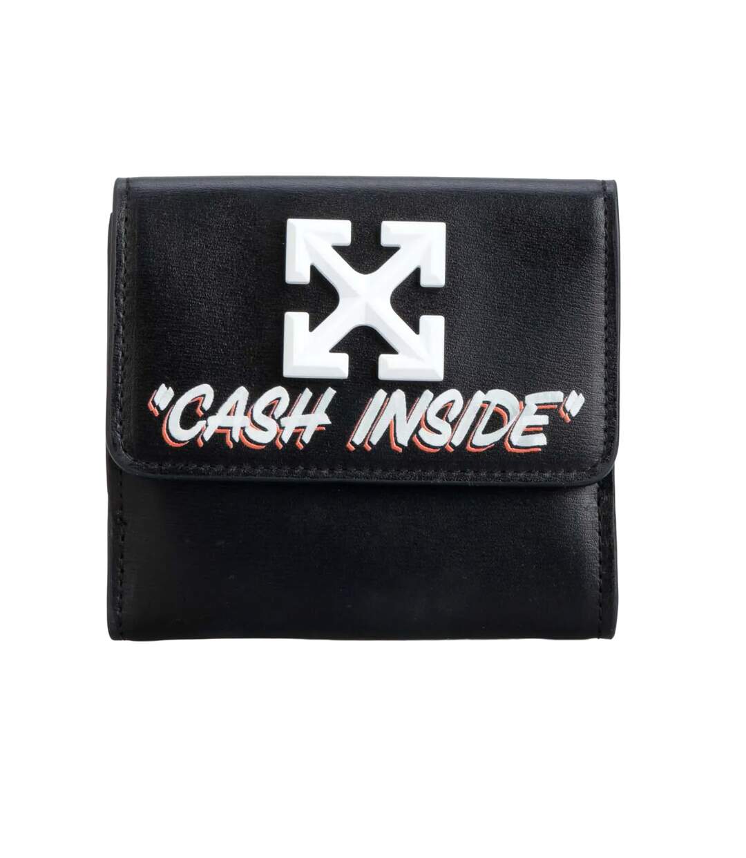 Cash Inside Jitney French Leather Wallet One Size Black Off White-1