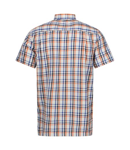 Mens Mindano Viii Checked Short-sleeved Shirt New Royal Persimmon Marshmallow Regatta