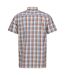 Mens Mindano Viii Checked Short-sleeved Shirt New Royal Persimmon Marshmallow Regatta-2