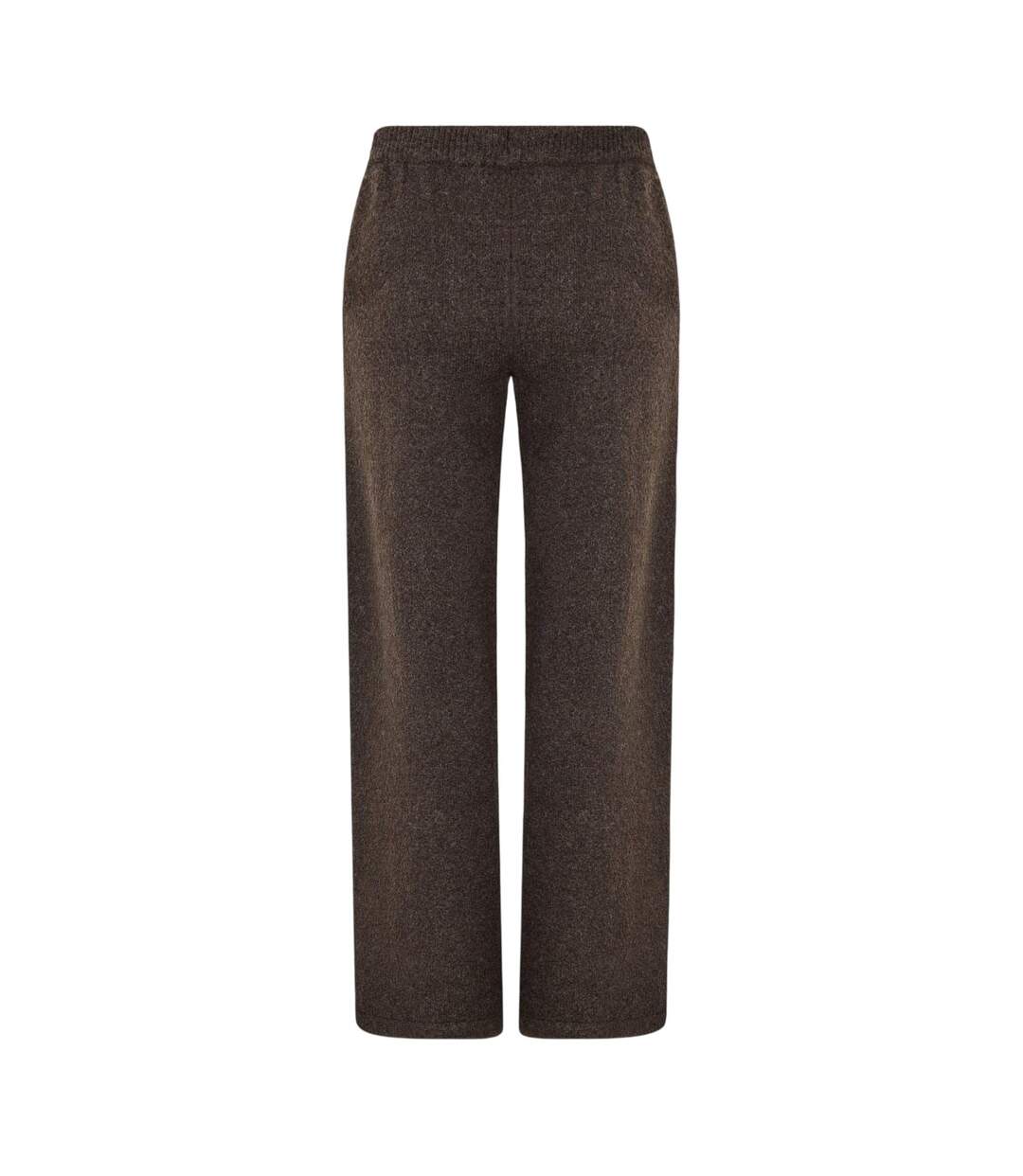 Womens/ladies Fleece Wide Leg Sweatpants Brown Couture-2