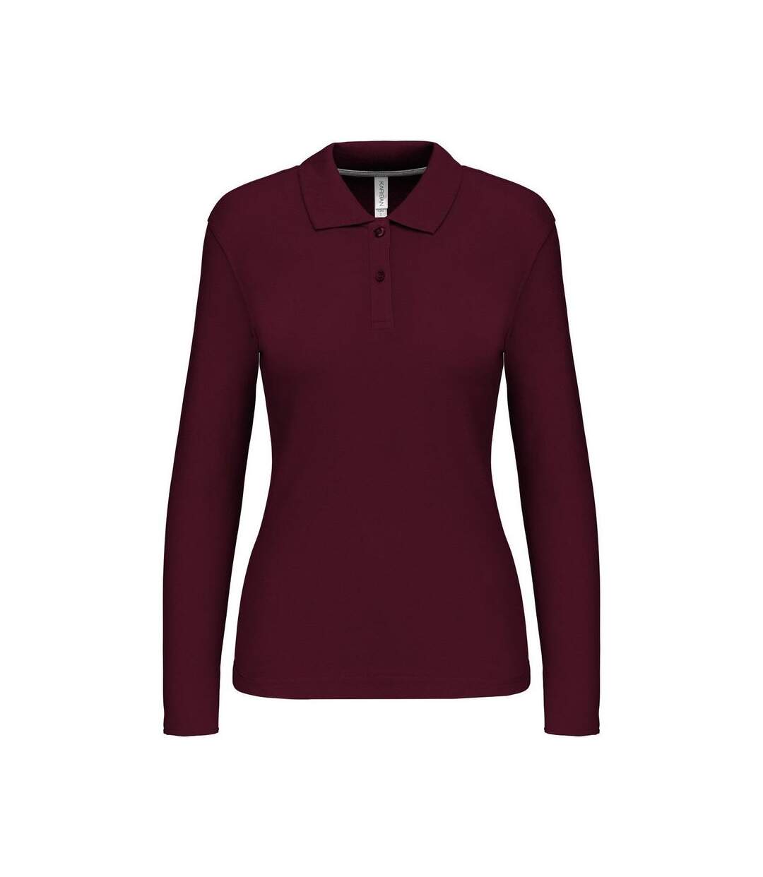 Polo manches longues - Femme - K244 - rouge vin