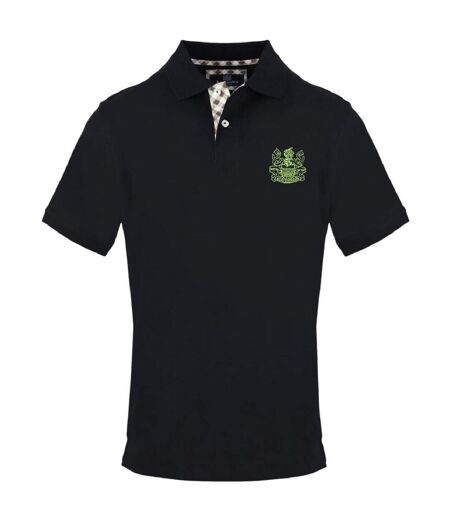 Mens Collared Short-sleeved Polo Shirt Black Burberry