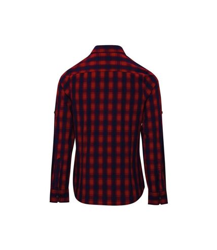 Womens/ladies mulligan checked long-sleeved shirt red/navy Premier