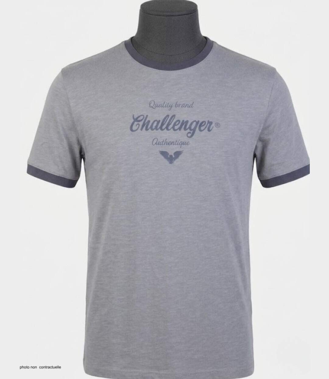 Tee-shirt SAGARO2 Challenger – Le haut uni en coton flammé à détails contrastés pour homme-3