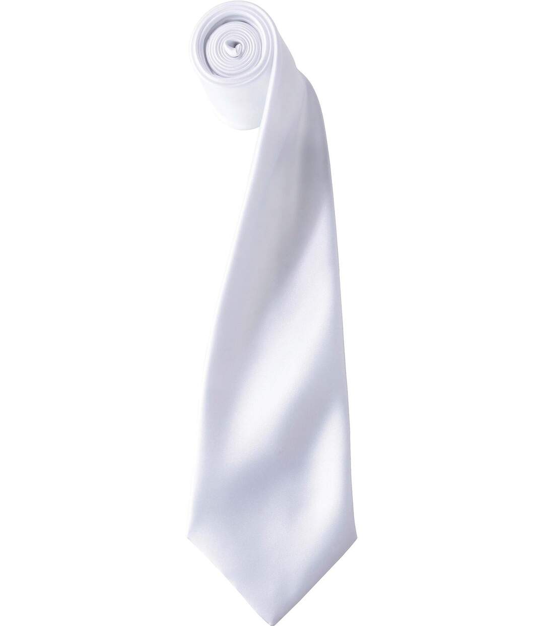 Cravate satin unie - PR750 - blanc-2
