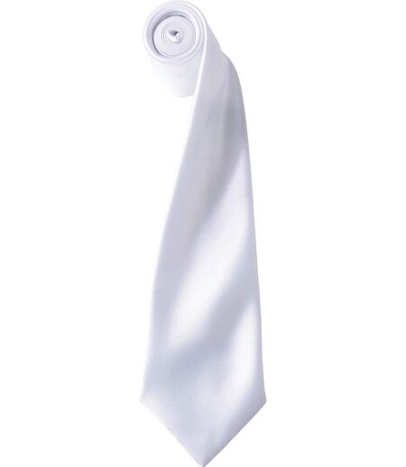 Cravate satin unie - PR750 - blanc