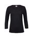 Womens/ladies 3/4 Sleeve T-shirt Black Tee Jays-1