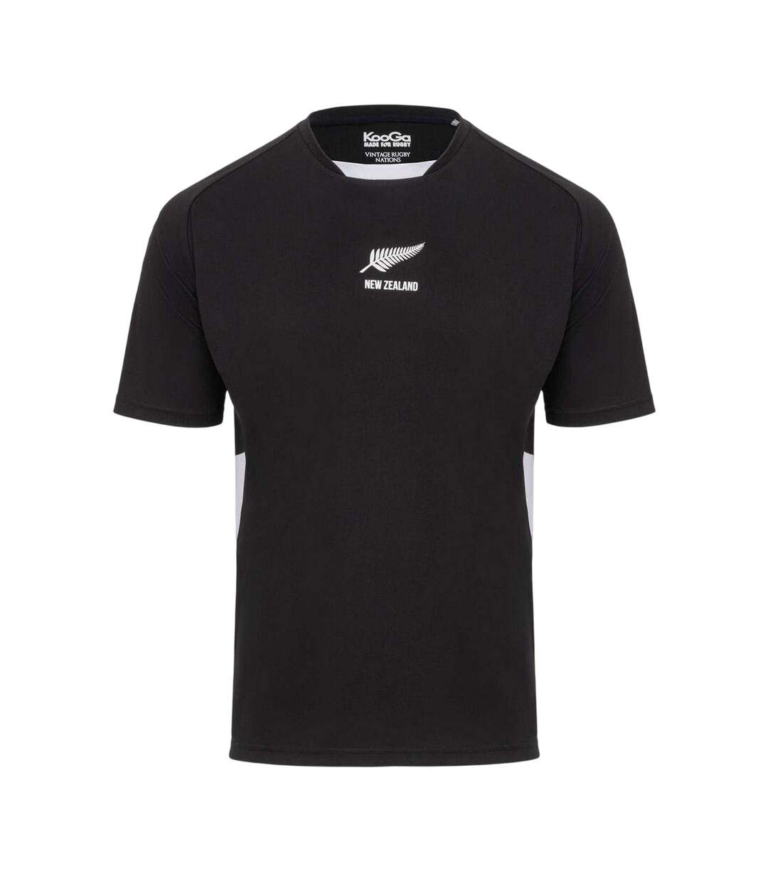 Mens New Zealand Rugby Crew Neck Regular T-shirt Black KooGa-1