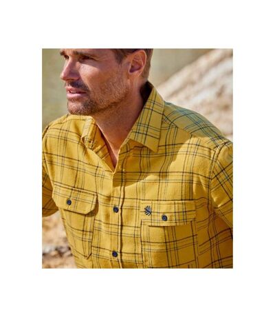 Atlas For Men Chemise en flanelle à carreaux pour hommes (Jaune) - UTAF1824