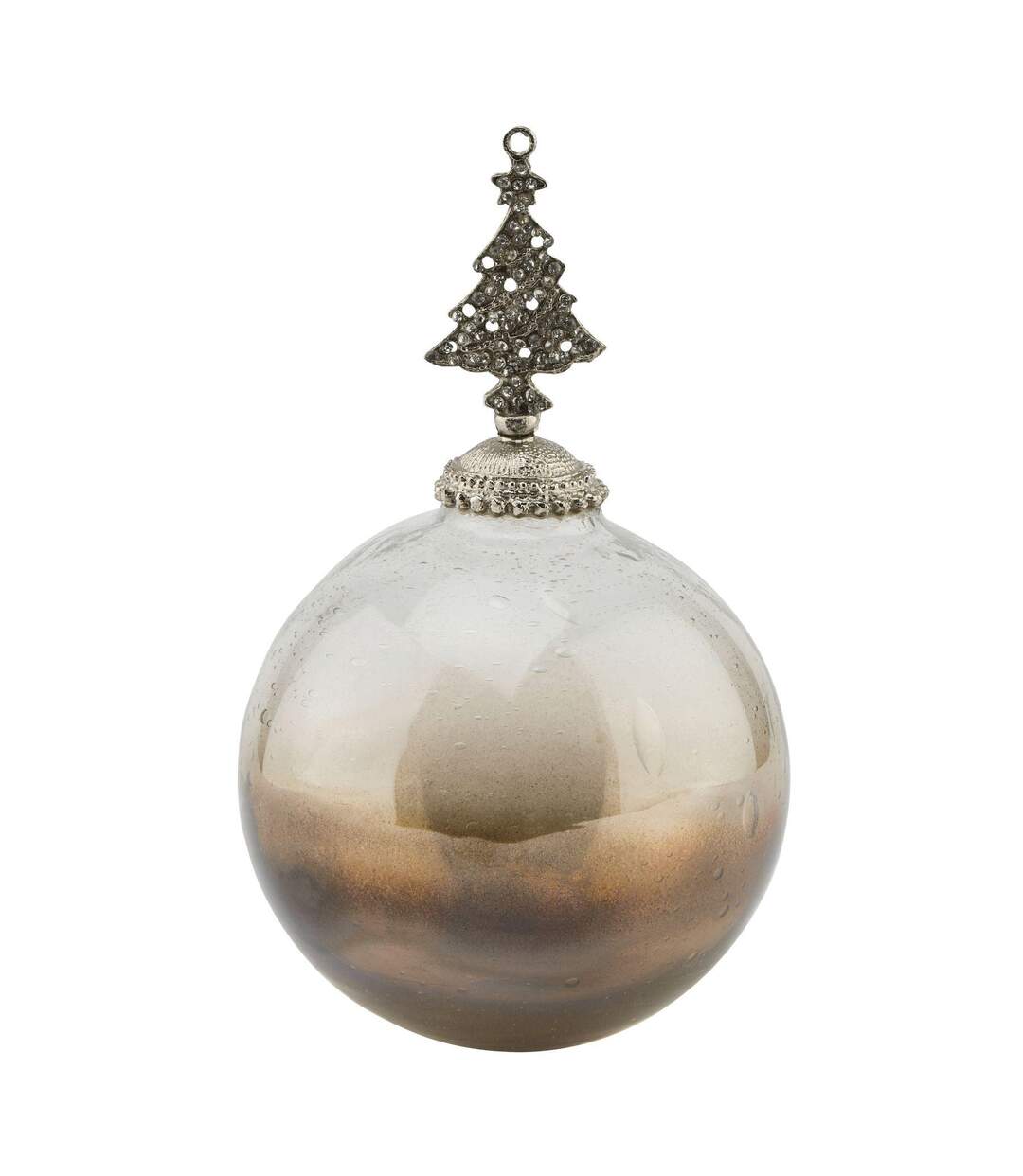 Glass ombre bauble one size coffee Hill Interiors-1