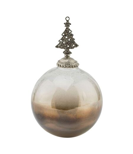 Glass ombre bauble one size coffee Hill Interiors
