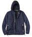 Men's Navy Casual Outdoor Jacket with Hood - Full Zip