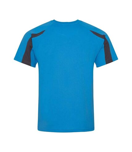 AWDis Cool Mens Contrast Moisture Wicking T-Shirt (Sapphire Blue/Charcoal)