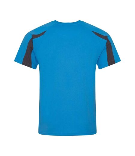 AWDis Cool Mens Contrast Moisture Wicking T-Shirt (Sapphire Blue/Charcoal)
