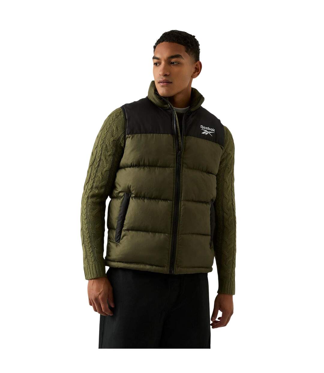 Doudoune Sans Manches Motif/style Matelassé Homme Olive Reebok-2