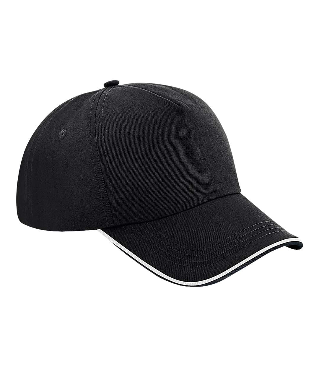 Beechfield Authentic 5-Panel Cap (Black/White) - UTRW7120-1