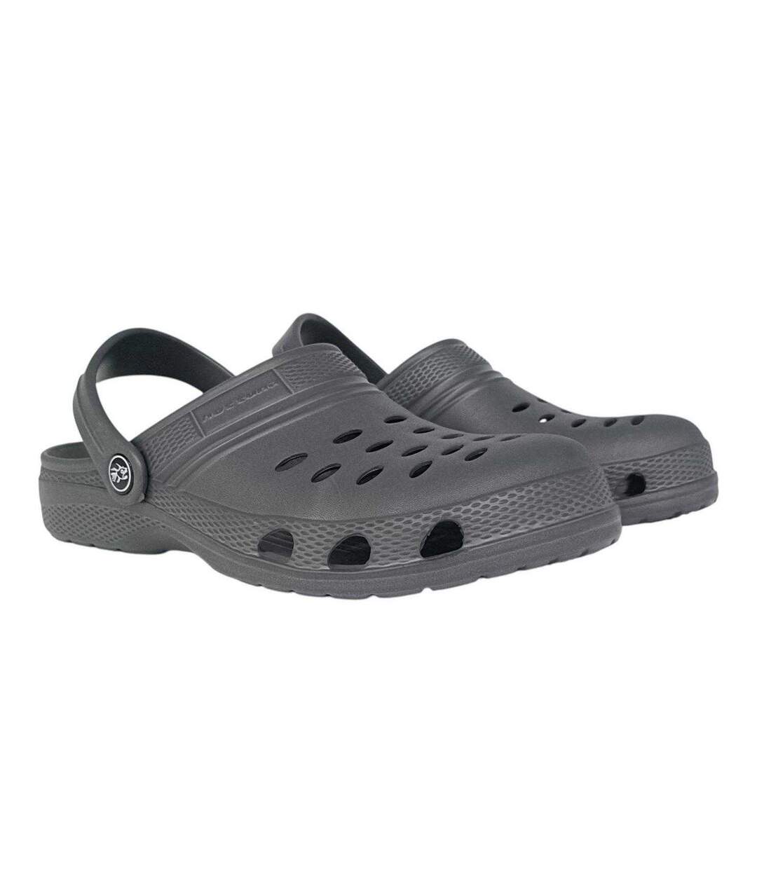 Mens Flat Clogs Charcoal Hot Tuna-1