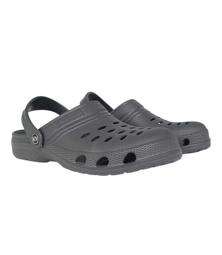 Mens Flat Clogs Charcoal Hot Tuna
