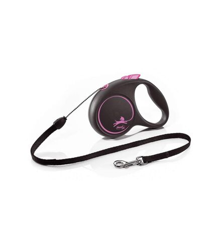Small retractable dog cord 5m pink/black Flexi