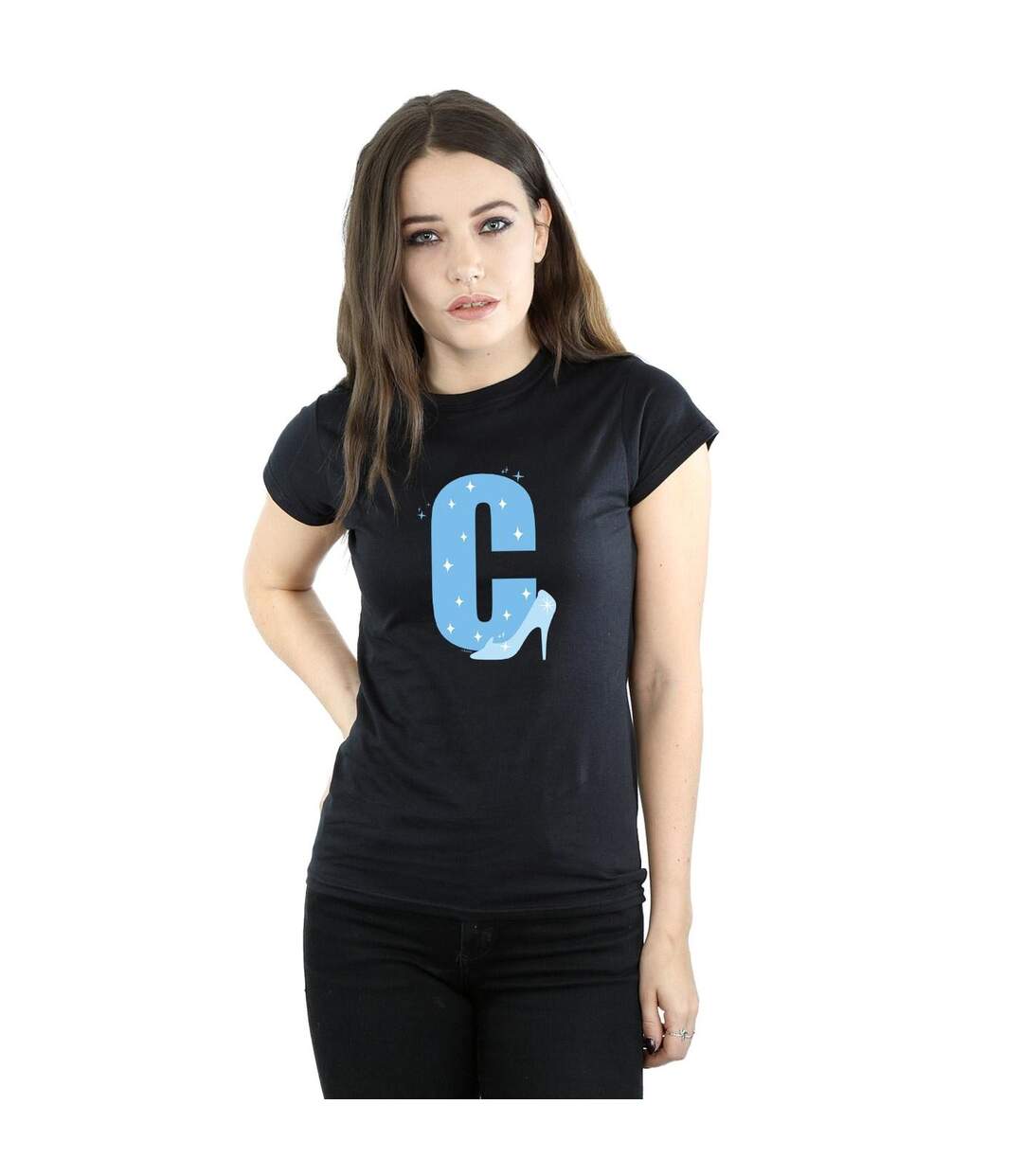 Disney Femme/Les femmes Alphabet C Is For Cinderella - T-shirt en coton (Noir) - UTBI36955-2