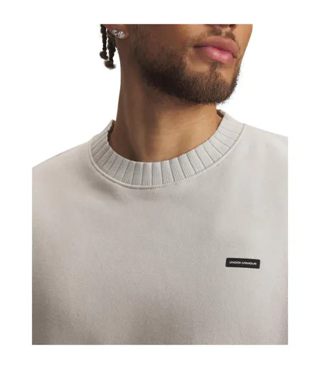 Mens Woodmark Ribbed Collar Oversized Sweatshirt White Under Armour