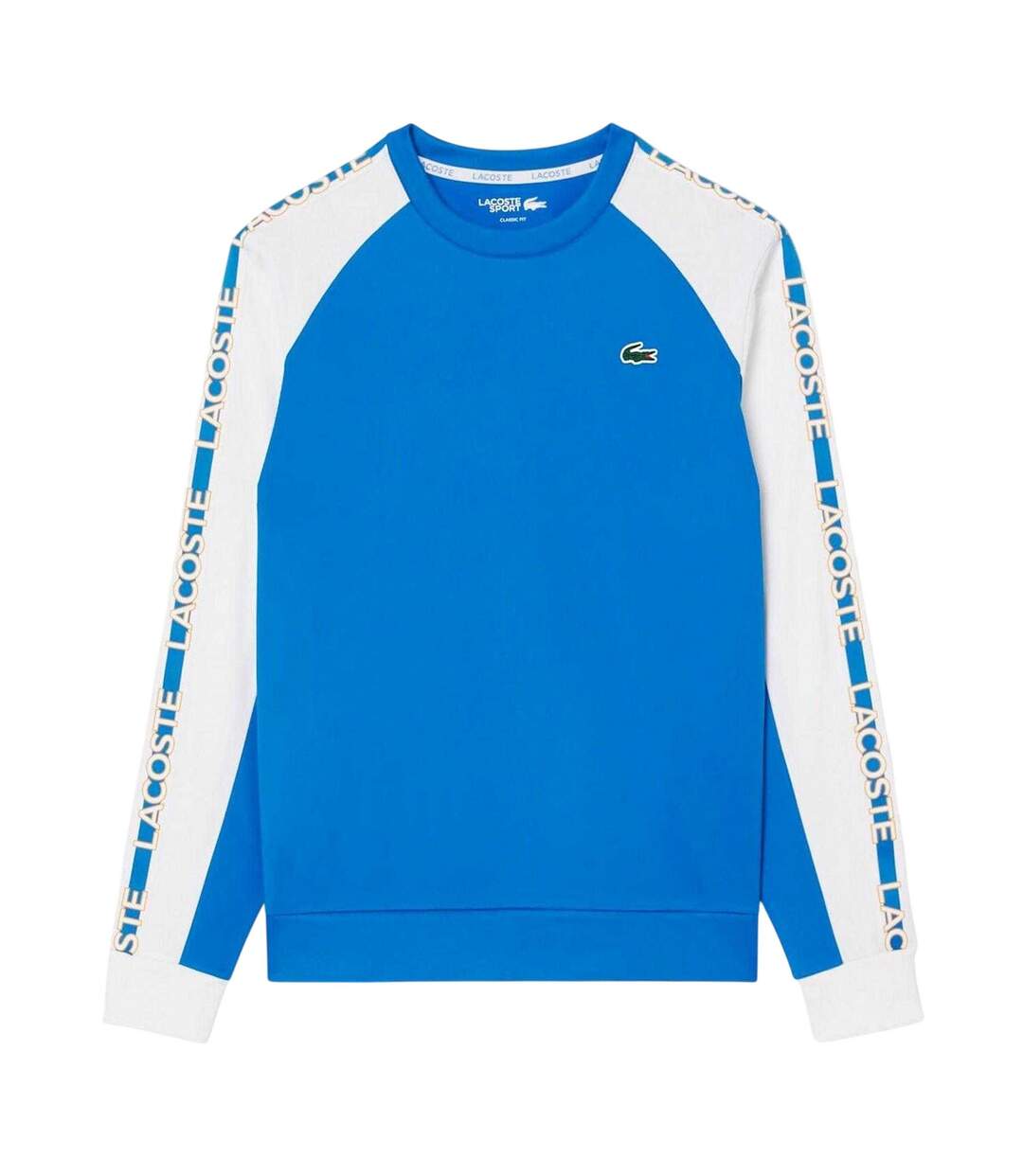 Mens Colour Block Stripe Sweatshirt Blue White Lacoste-2