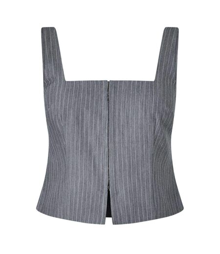 Womens/ladies Pinstripe Square Neck Sleeveless Blouse Folkstone Jack Wills