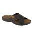 Mens waxy leather sandals brown IMAC