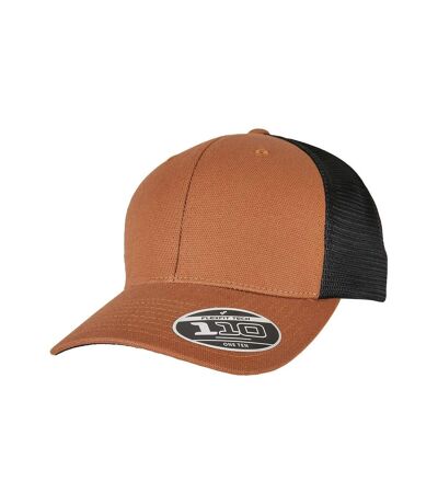 Flexfit Unisex Adult 110 Canvas Structured Trucker Cap (Toffee/Black)