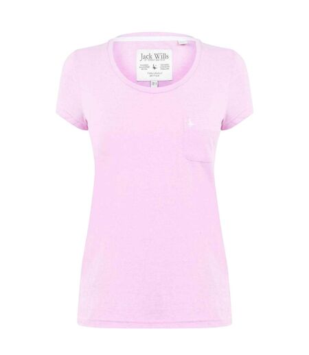Womens/ladies Fullford Chest Pocket T-shirt Pink Jack Wills