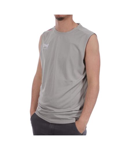 Débardeur Gris aux Bandes Rouges Homme Hungaria Training Pro Sleveless - M