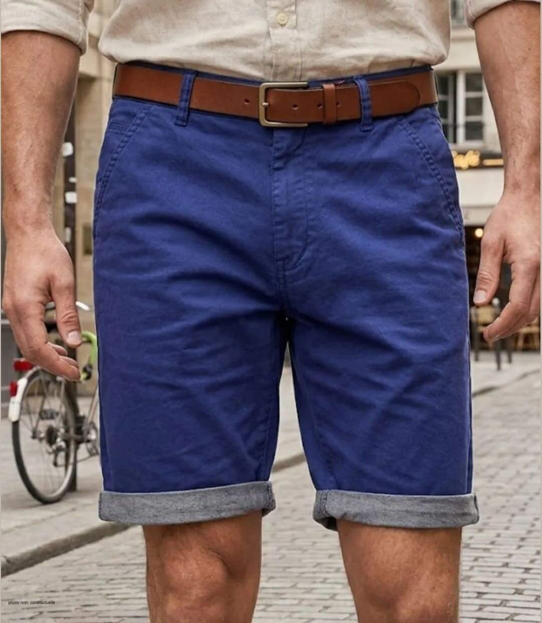 CHALLENGER L2102B Bermuda en coton twill pour un style estival chic et intemporel-1
