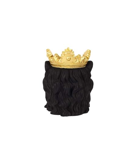 Cache-Pot Design Lion Couronne 39cm Noir