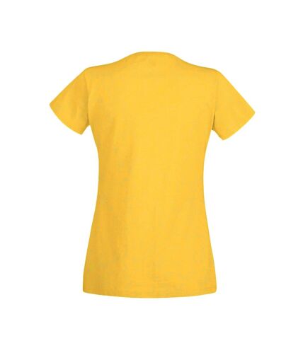 Womens/Ladies Value Fitted V-Neck Short Sleeve Casual T-Shirt (Gold) - UTBC3905