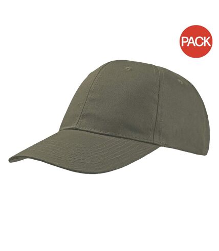 Atlantis Start 6 Panel Baseball Cap (Pack of 2) (Olive) - UTAB416