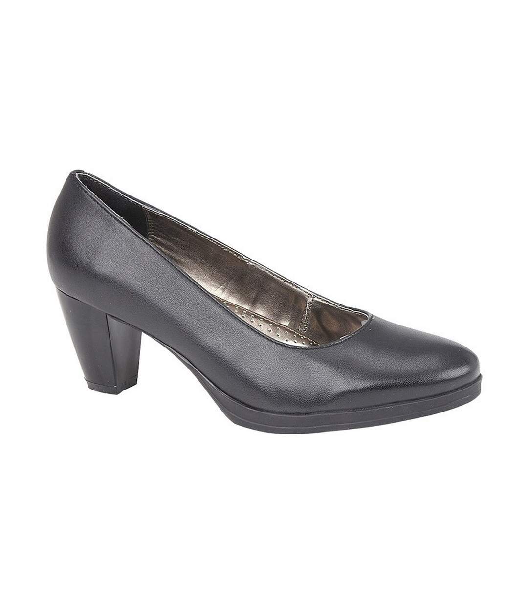 Mod Comfys Womens/Ladies Plain Leather Heel Court Shoes (Black) - UTDF1892